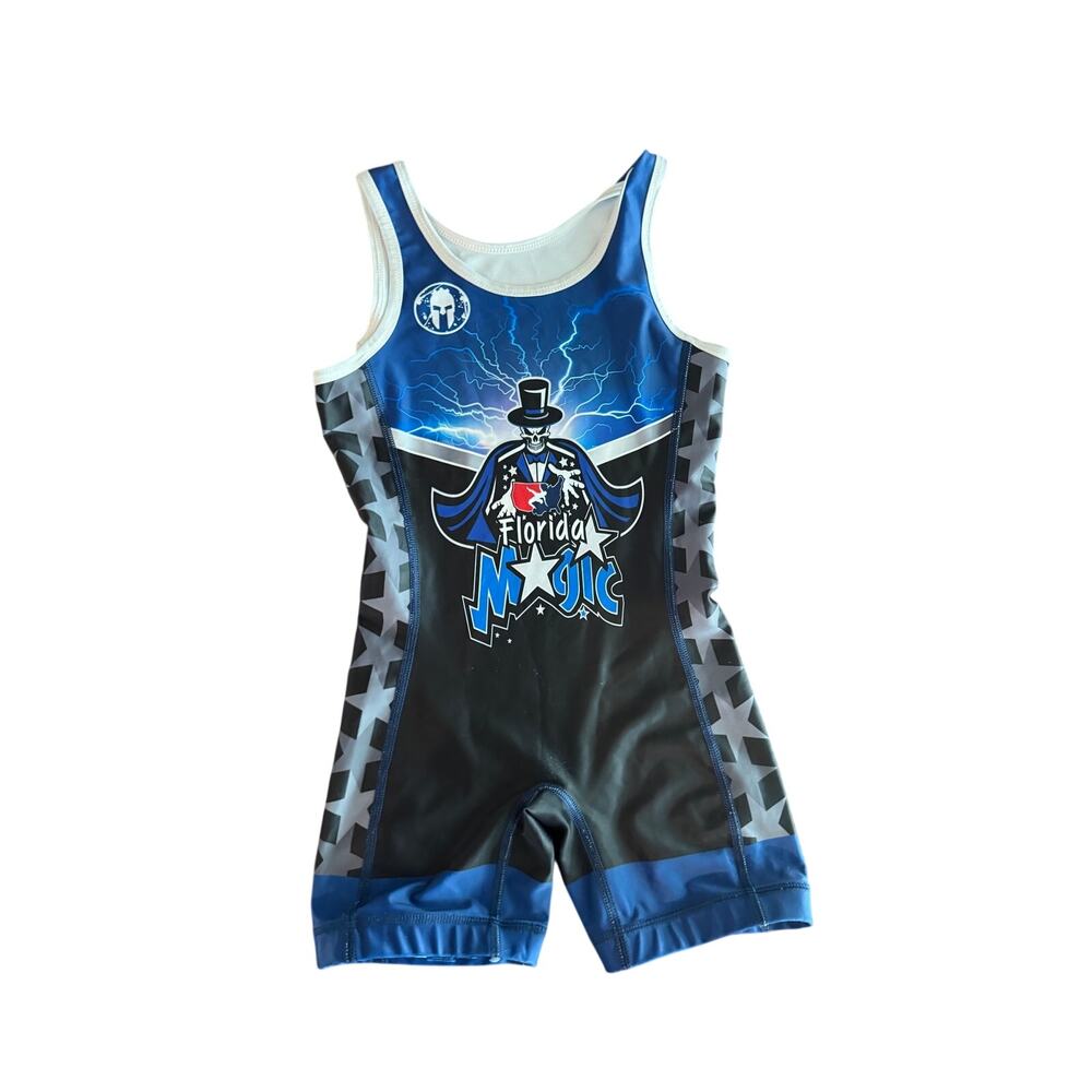 Team Florida Magic FAWA Wrestling Singlet Blue/Black Youth Sunshine Star